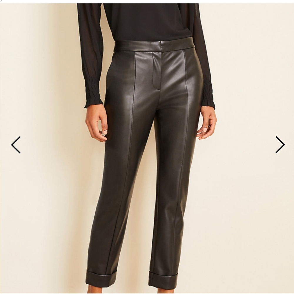 NWT Ann Taylor faux leather crop pants